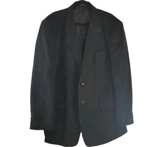 Men's Black Sports Herringbone Corduroy Career Office Blazer Sz 44L